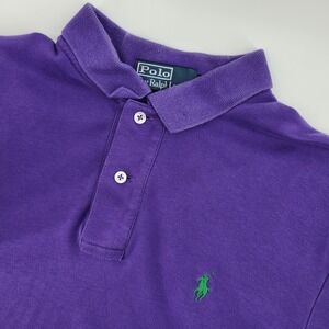 Polo Ralph Lauren Mens XL Purple‎ Polo Shirt Green Logo Extra Large